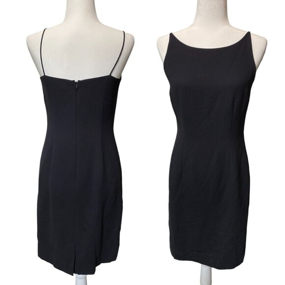 Ann Taylor LOFT Black Sheath Dress Delicate Straps and Open Back - Size 4P - Picture 1 of 5